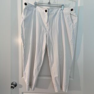 Talbots White Cropped Chinos Size 20W